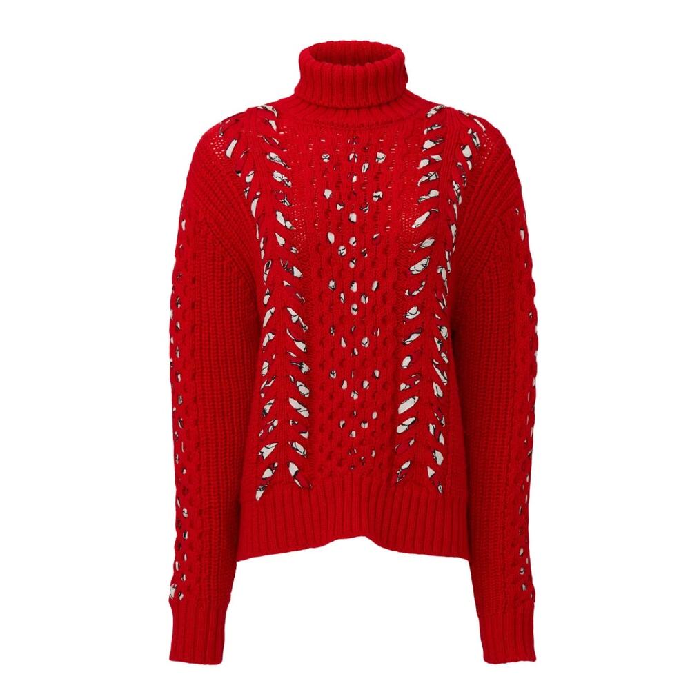Jason Wu Red Turtleneck Sweater MEDIUM Slouchy So… - image 3
